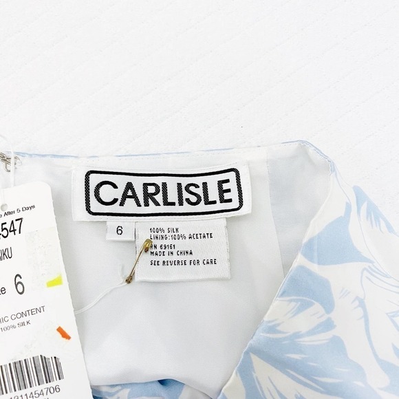 Carlisle Haiku Raw Hem Printed 100% Silk Flare Skirt NWT SZ6 - Picture 6 of 8